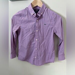Vineyard Vines Boys Whale Button Up Long Sleeve Performance Shirt Size 7